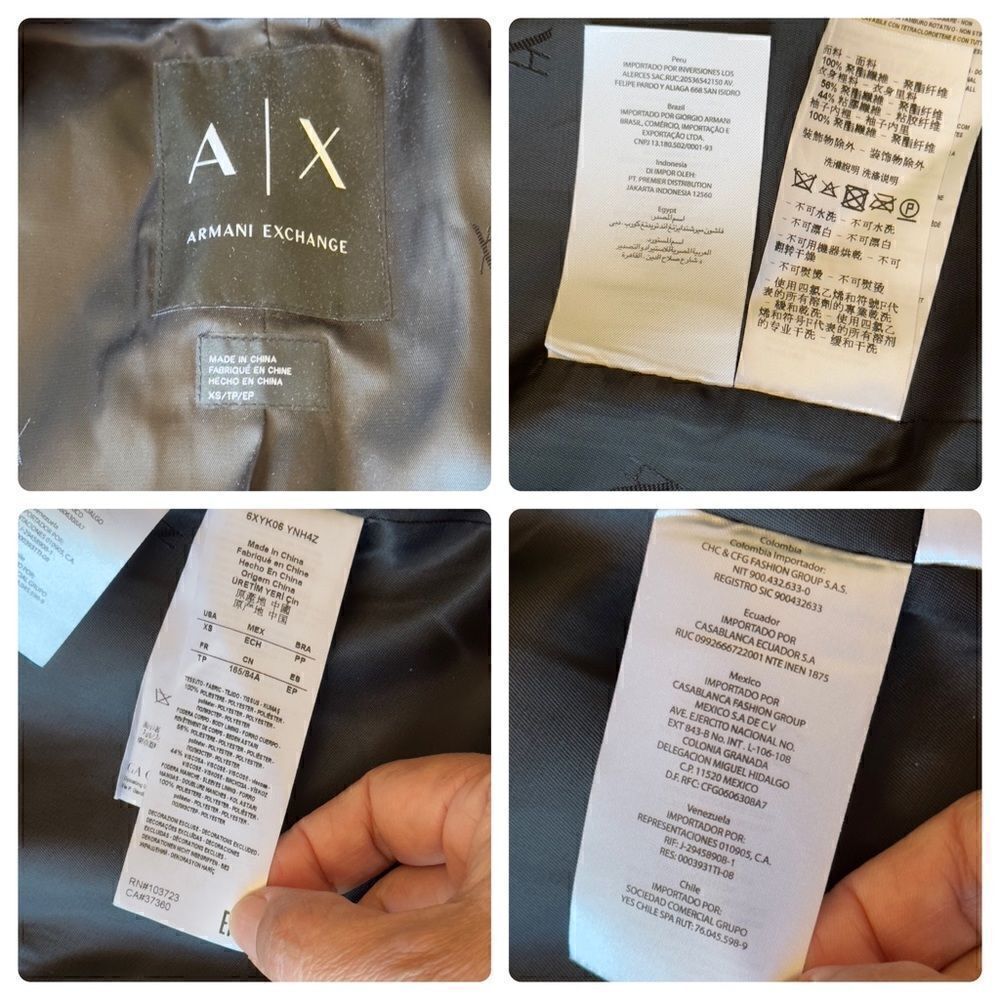 A/X Armani Exchange Round Collar Tunic Blazer Navy XSMALL - Picture 15 of 16